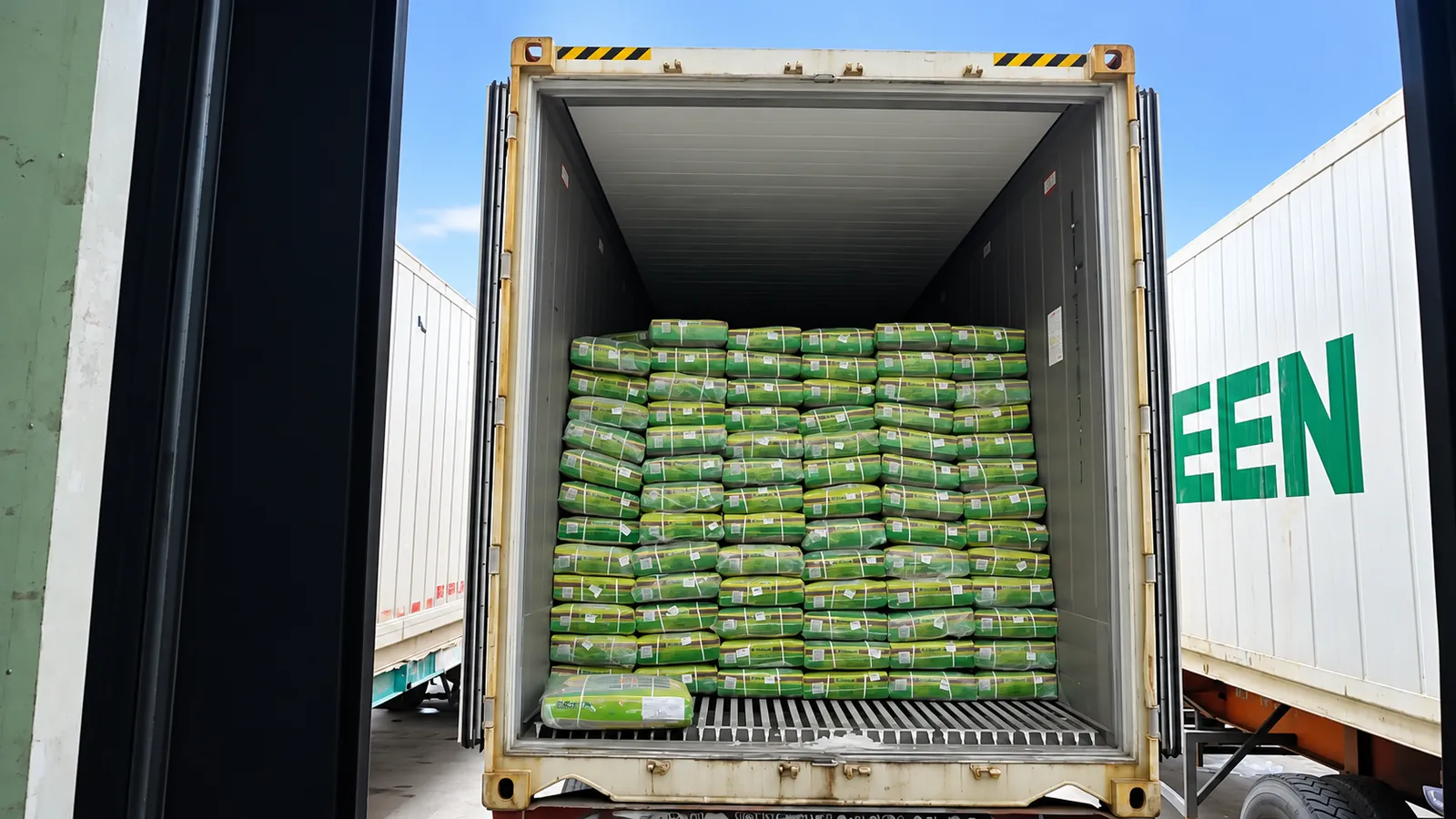 Muatan tersusun rapi di dalam kontainer reefer sebelum dikirim